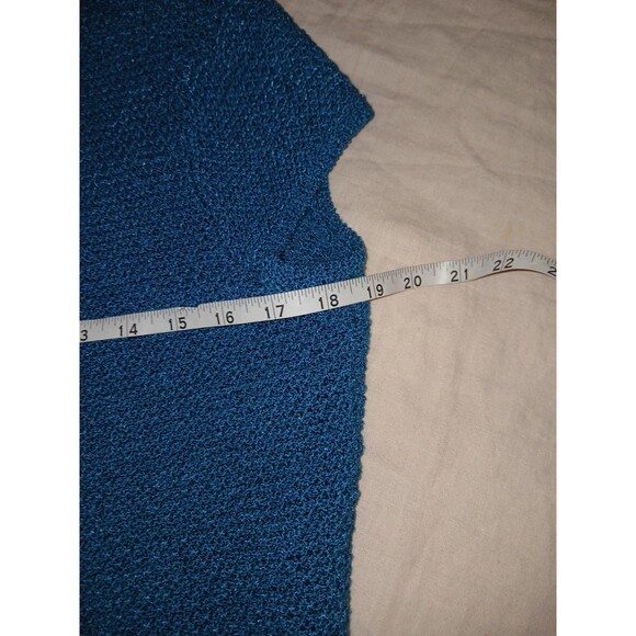Jones New York Heavy Knit Sweater Vest Sz Small Turquoise Blue Preppy Button - Picture 3 of 6